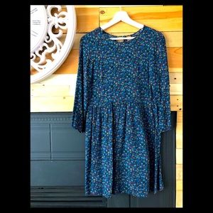 Zara blue floral shift dress